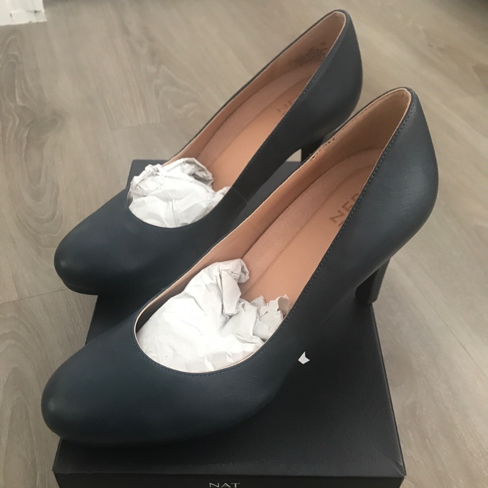 Naturalizer Michelle Navy Leather Pump Heels Classic Office Wedding Sz 8 M